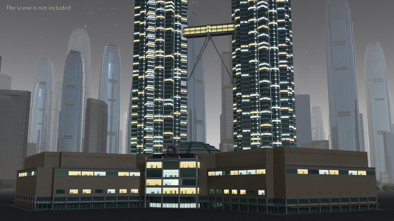 3D model Night Glow Skyscrapers Collection 2