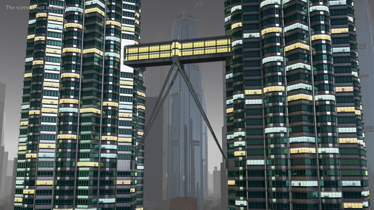 3D model Night Glow Skyscrapers Collection 2