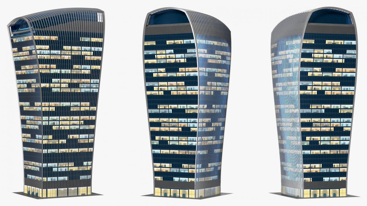 3D model Night Glow Skyscrapers Collection 2