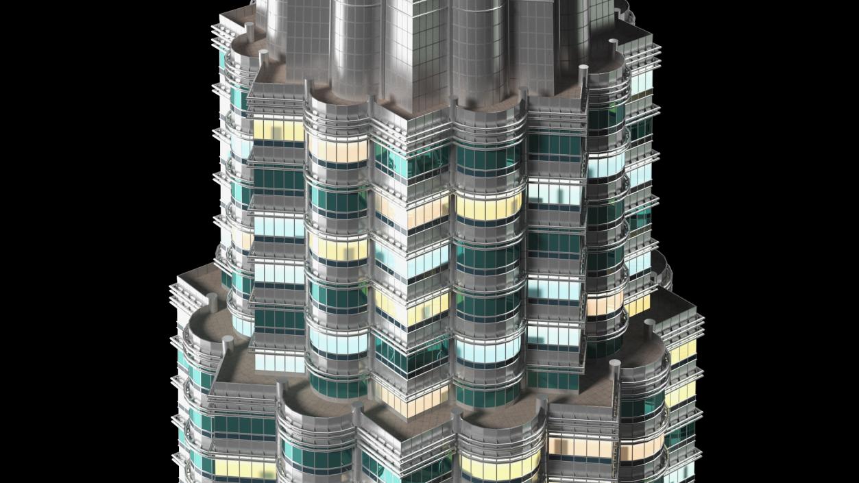 3D model Night Glow Skyscrapers Collection 2