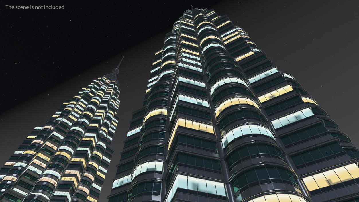 3D model Night Glow Skyscrapers Collection 2