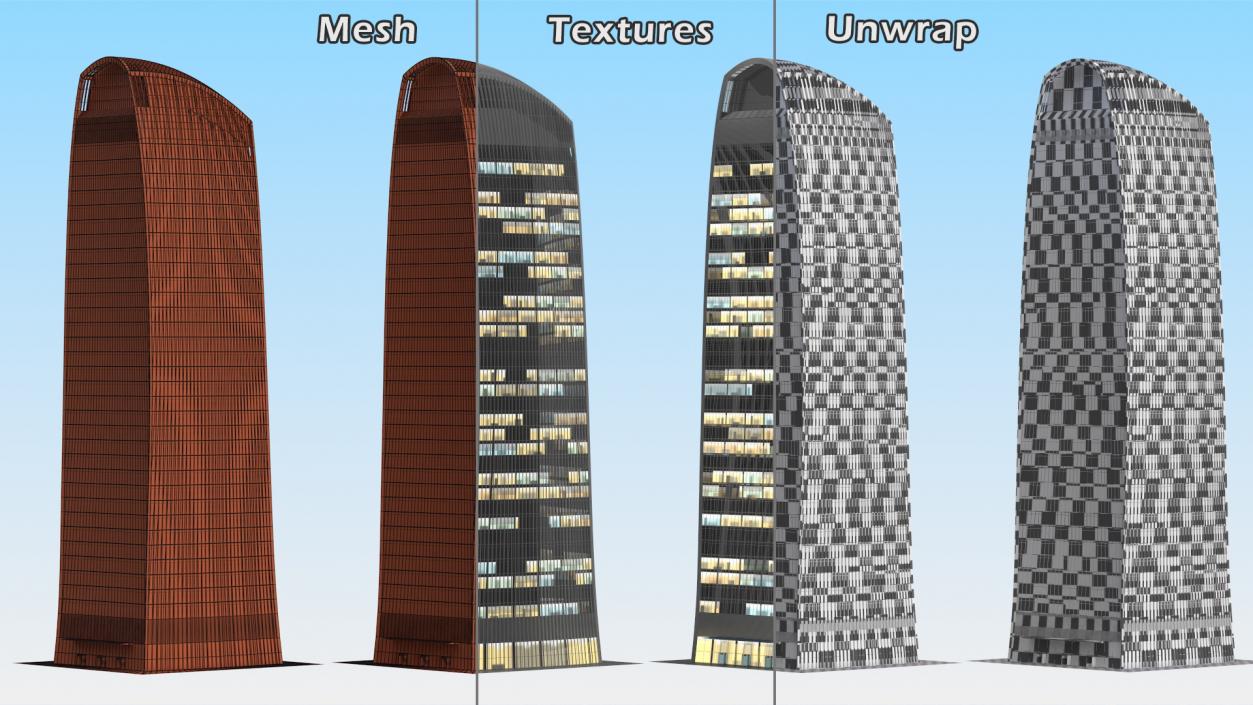 3D model Night Glow Skyscrapers Collection 2