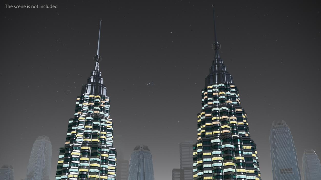 3D model Night Glow Skyscrapers Collection 2