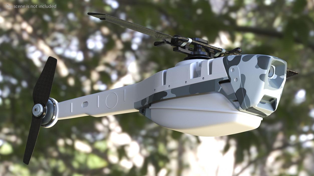 3D Nano Helicopter UAV Rigged