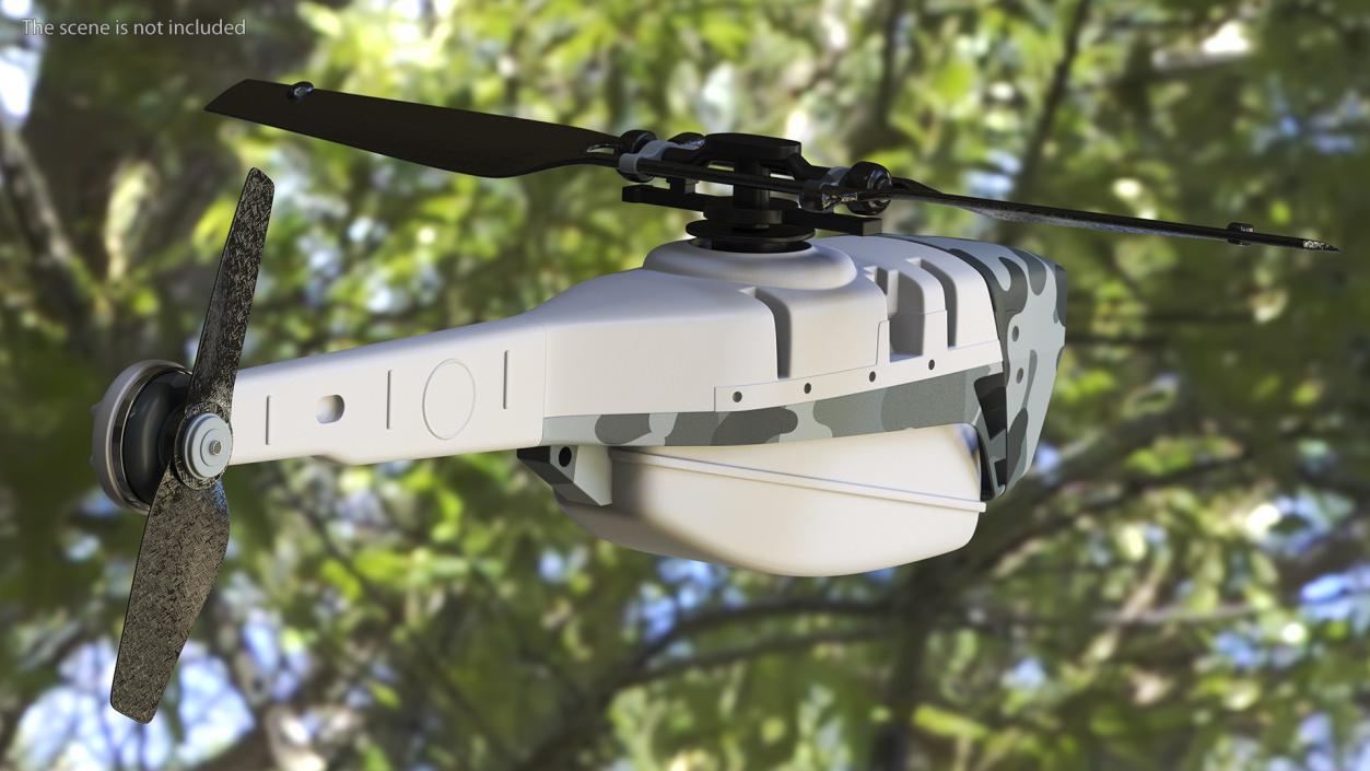 3D Nano Helicopter UAV Rigged