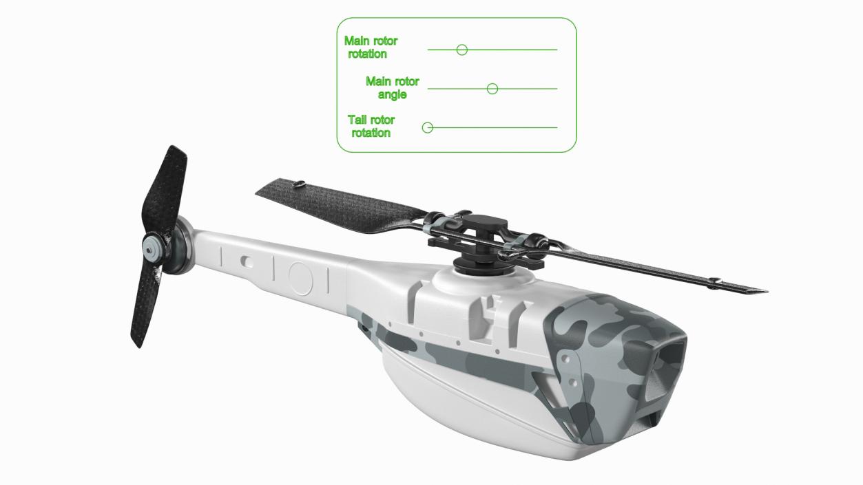 3D Nano Helicopter UAV Rigged