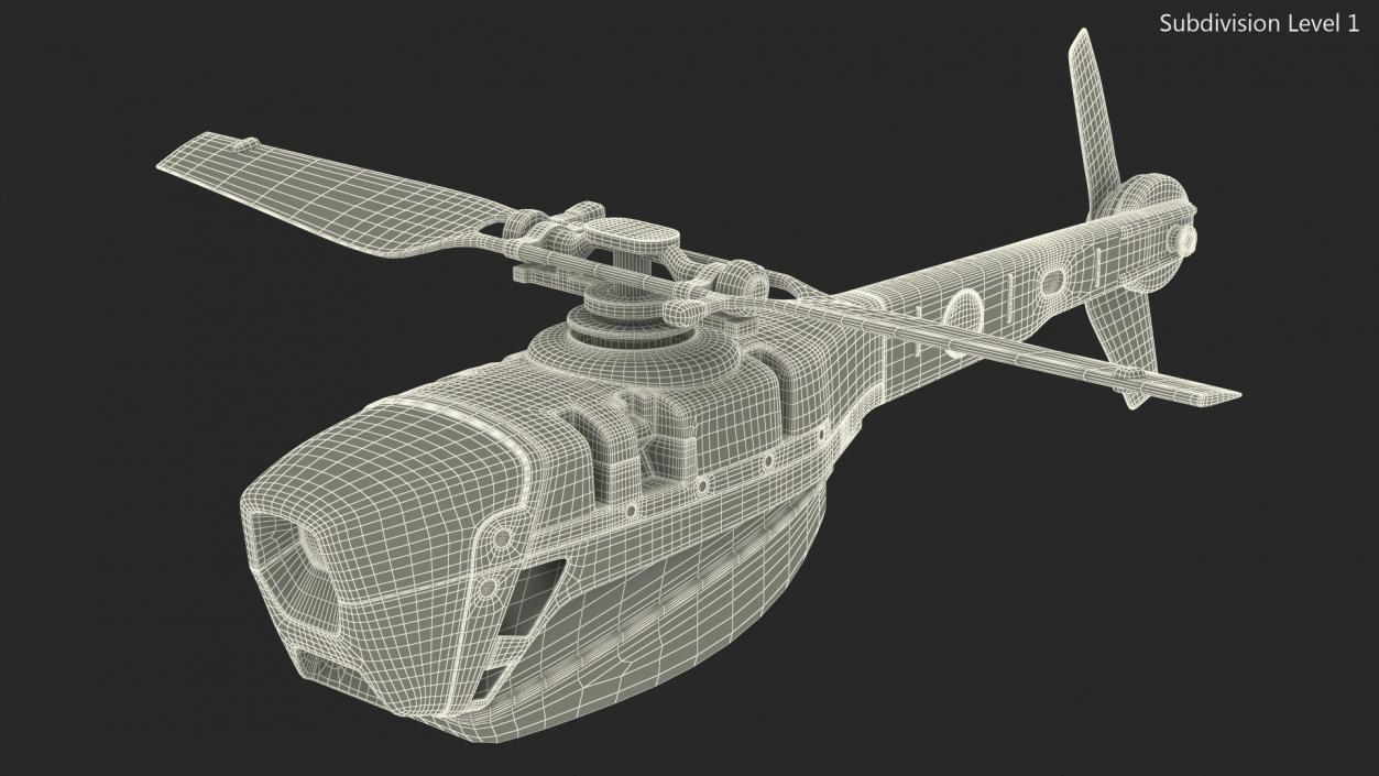 3D Nano Helicopter UAV Rigged