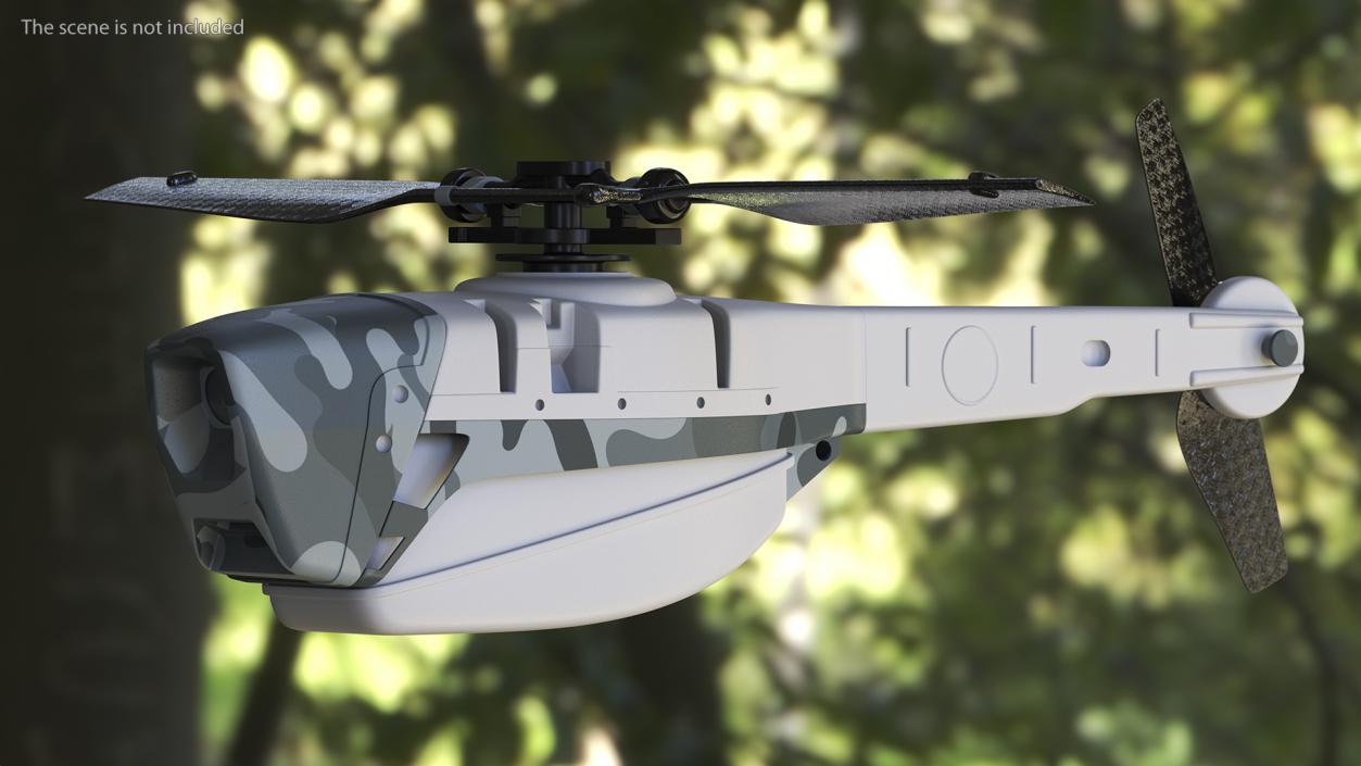 3D Nano Helicopter UAV Rigged