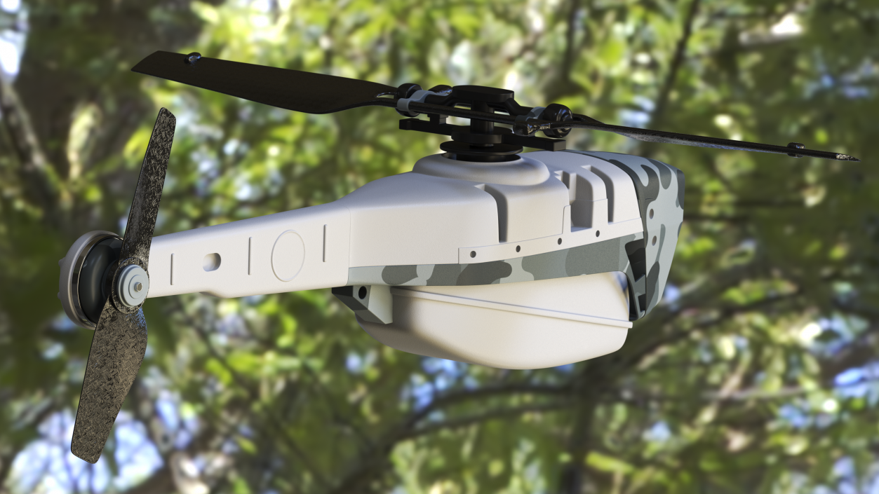 3D Nano Helicopter UAV Rigged