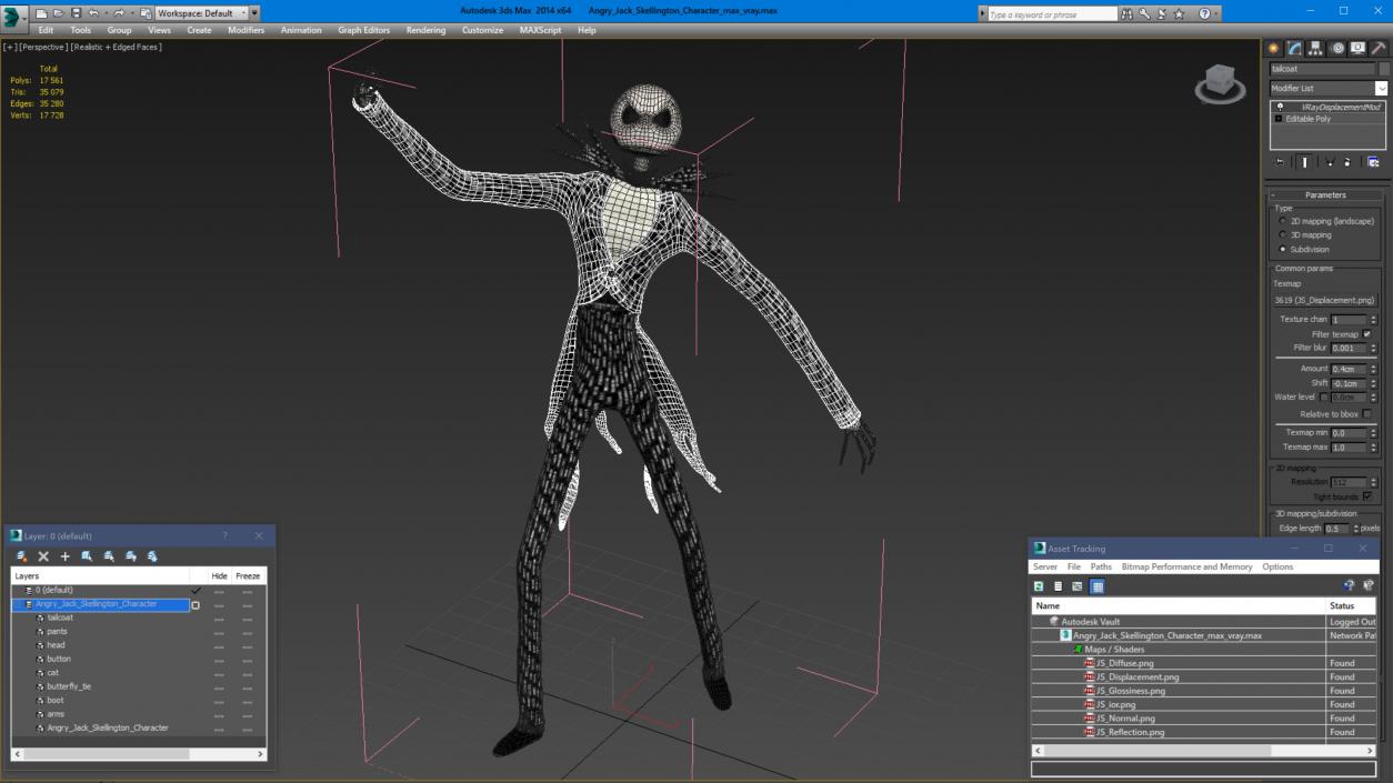 Angry Jack Skellington Character 3D