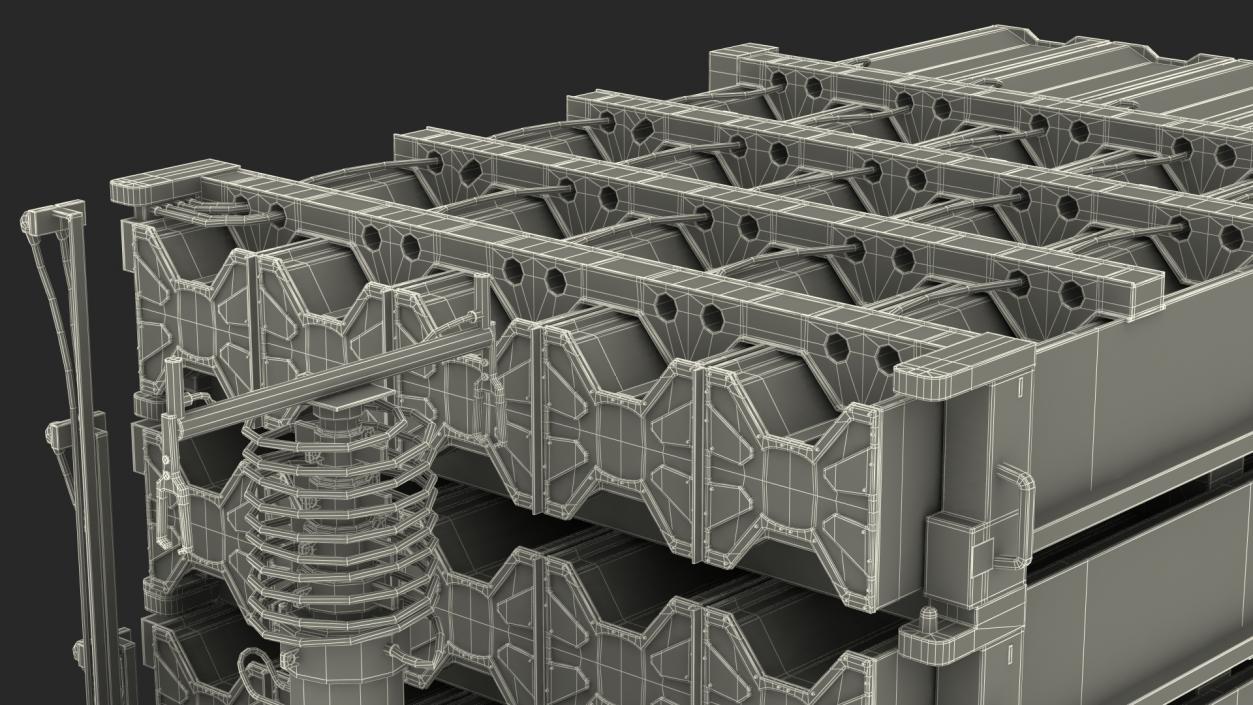 3D Iron Dome Mobile Air Defense System Folded Position