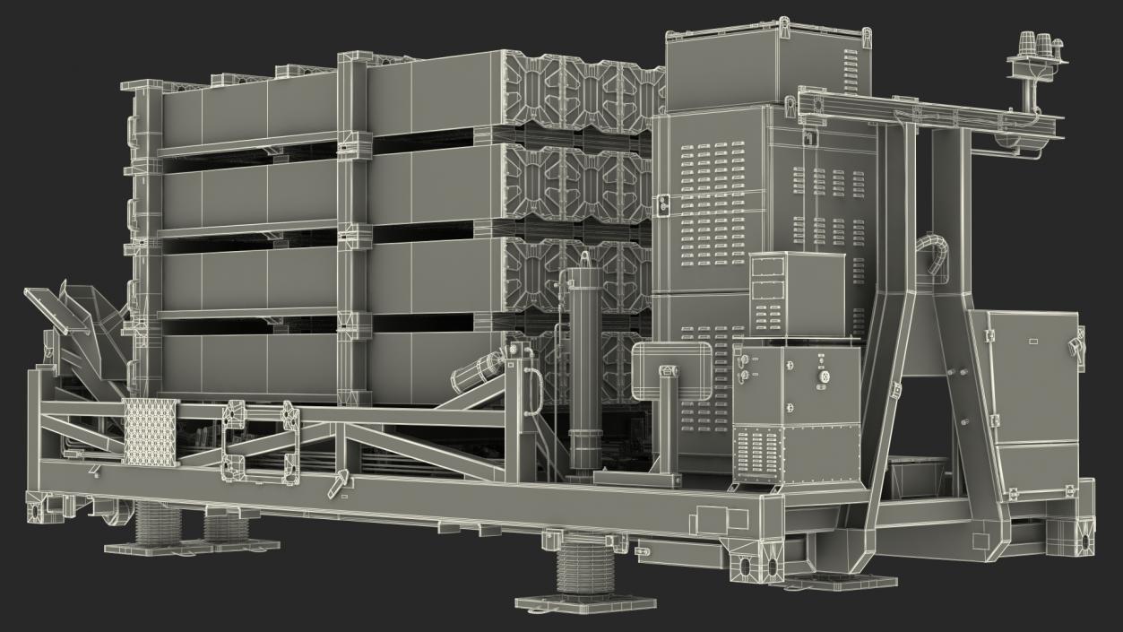 3D Iron Dome Mobile Air Defense System Folded Position