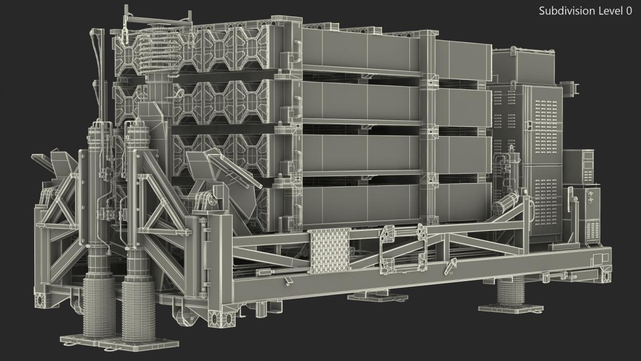 3D Iron Dome Mobile Air Defense System Folded Position