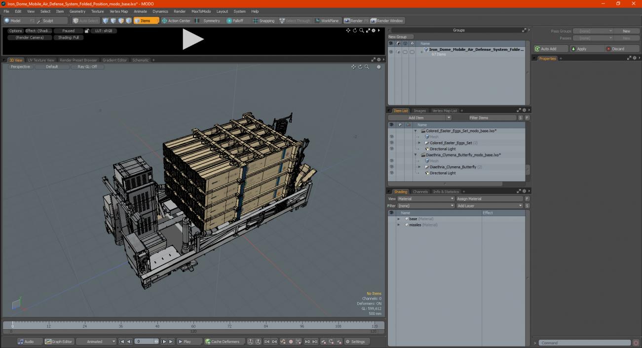 3D Iron Dome Mobile Air Defense System Folded Position