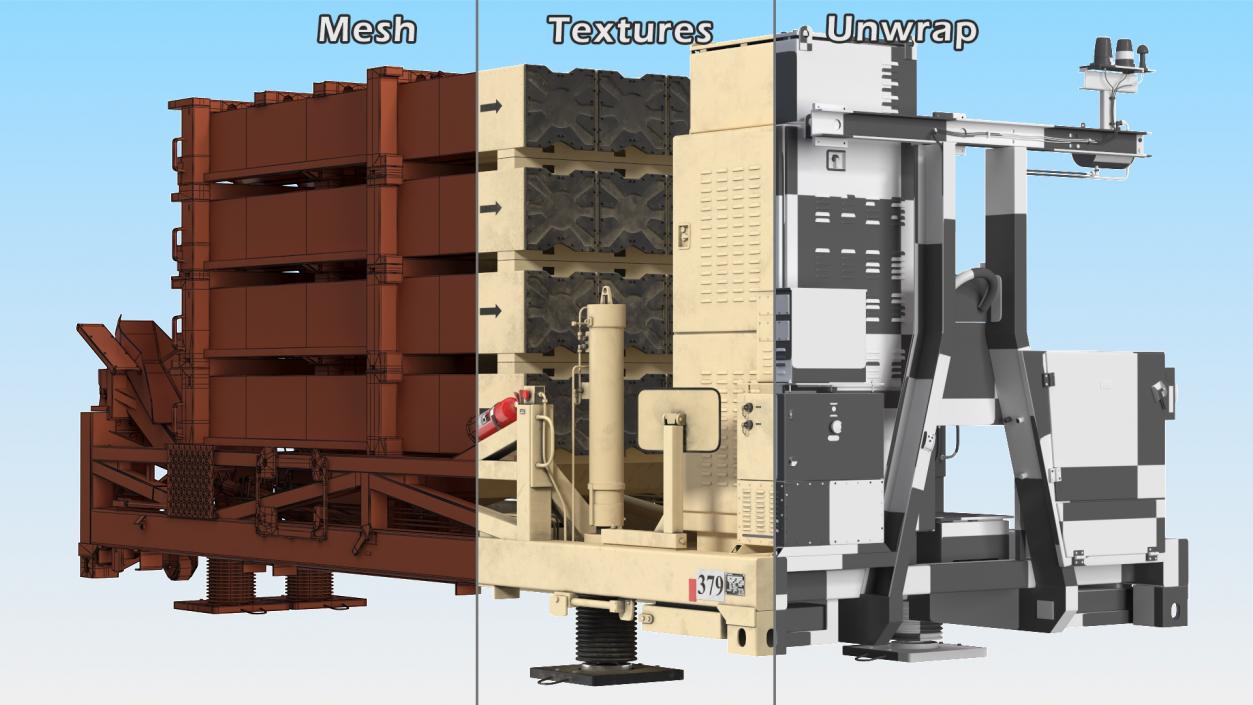 3D Iron Dome Mobile Air Defense System Folded Position