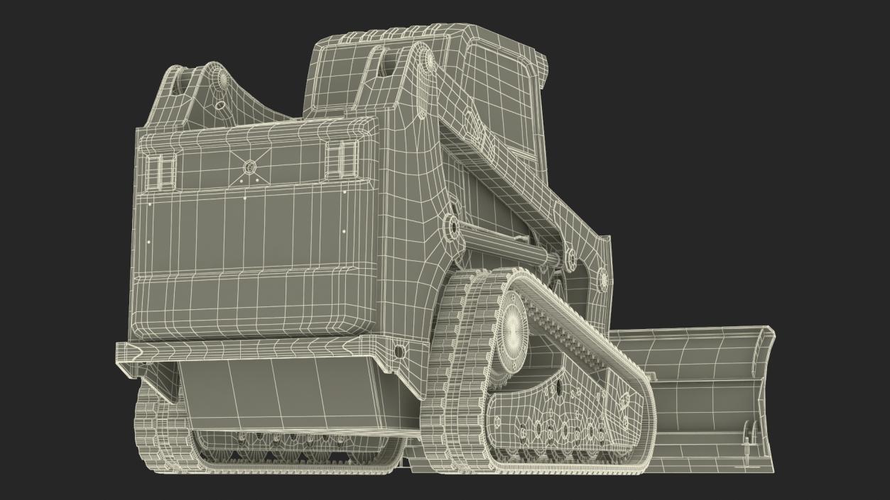 Tracked Skid Steer Bobcat With Dozer Blade 3D