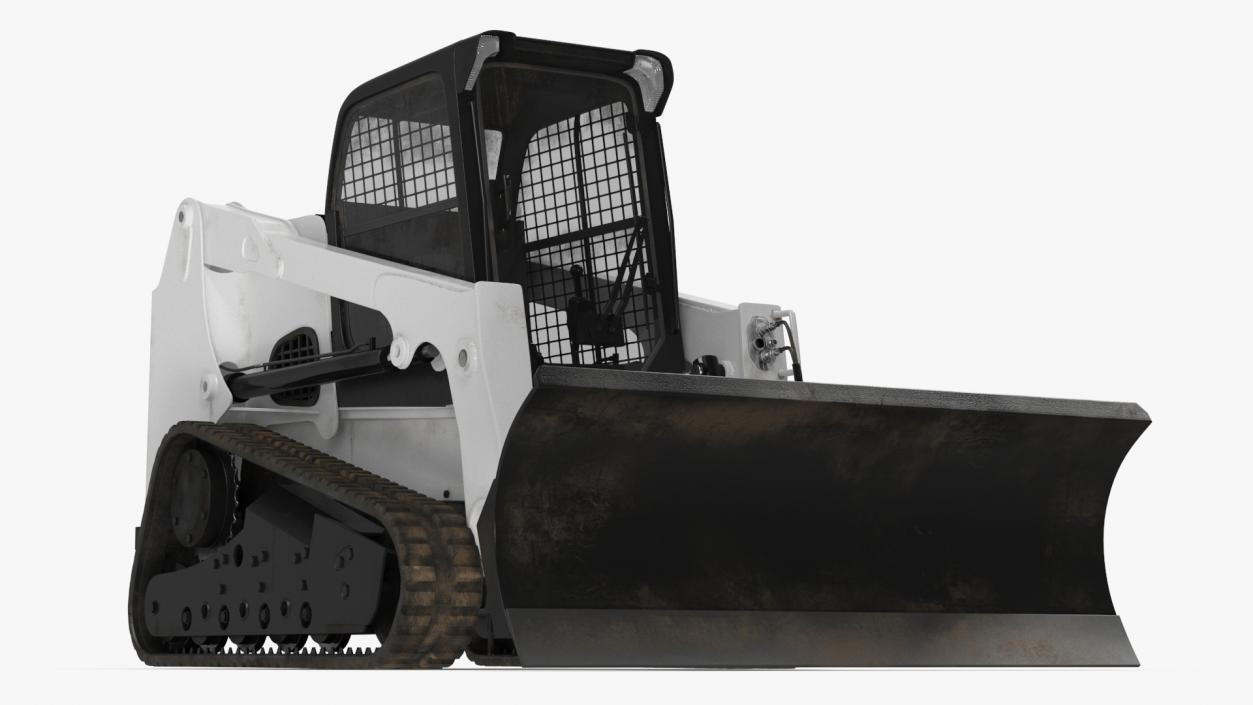 Tracked Skid Steer Bobcat With Dozer Blade 3D