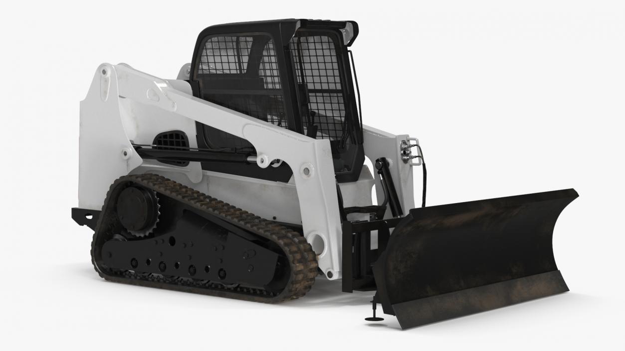 Tracked Skid Steer Bobcat With Dozer Blade 3D