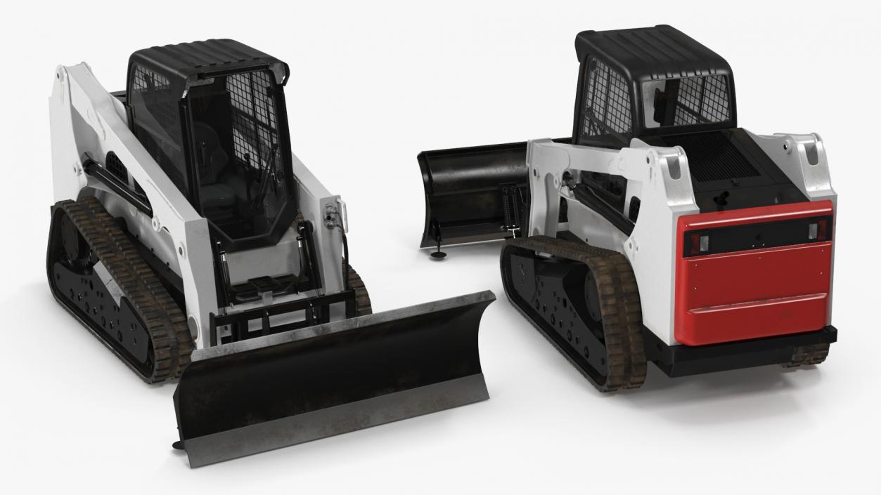 Tracked Skid Steer Bobcat With Dozer Blade 3D