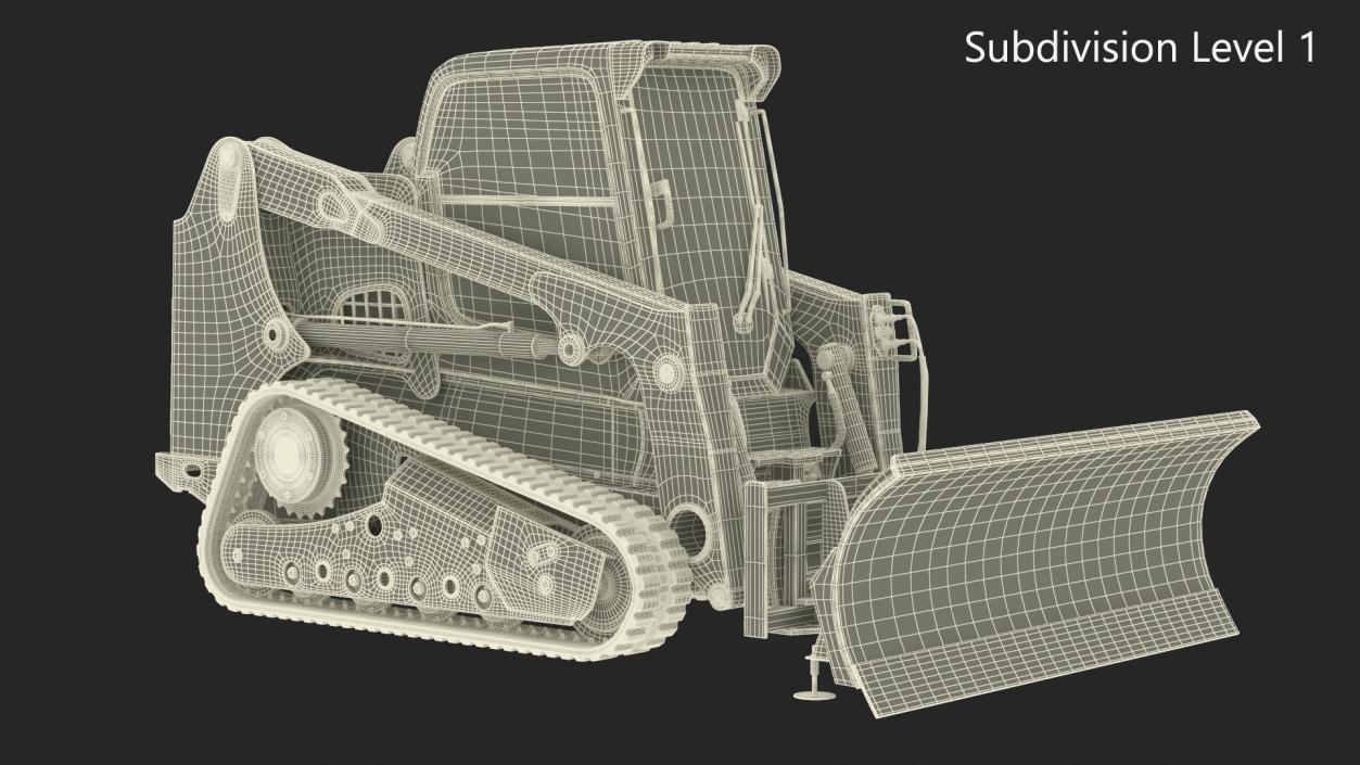 Tracked Skid Steer Bobcat With Dozer Blade 3D