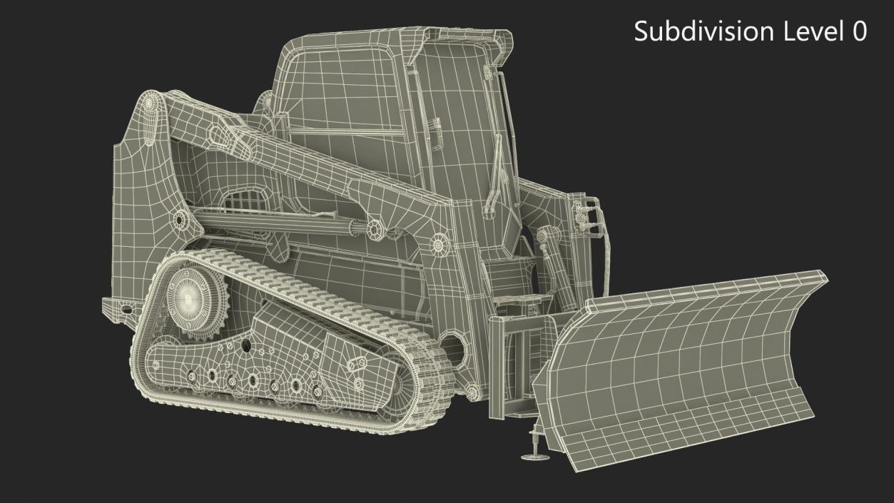 Tracked Skid Steer Bobcat With Dozer Blade 3D