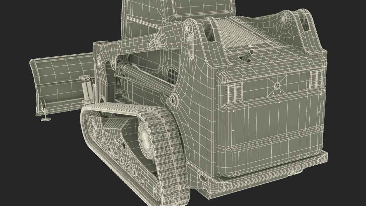 Tracked Skid Steer Bobcat With Dozer Blade 3D