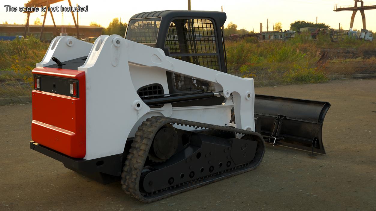 Tracked Skid Steer Bobcat With Dozer Blade 3D