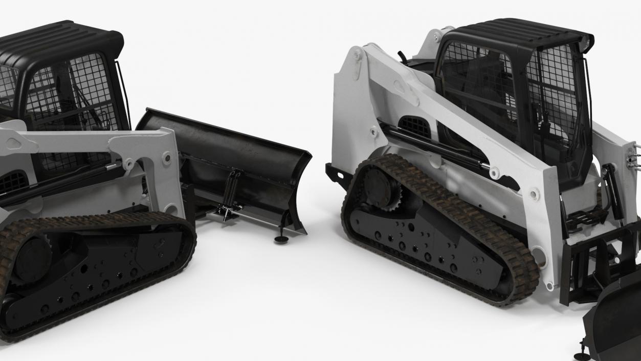 Tracked Skid Steer Bobcat With Dozer Blade 3D