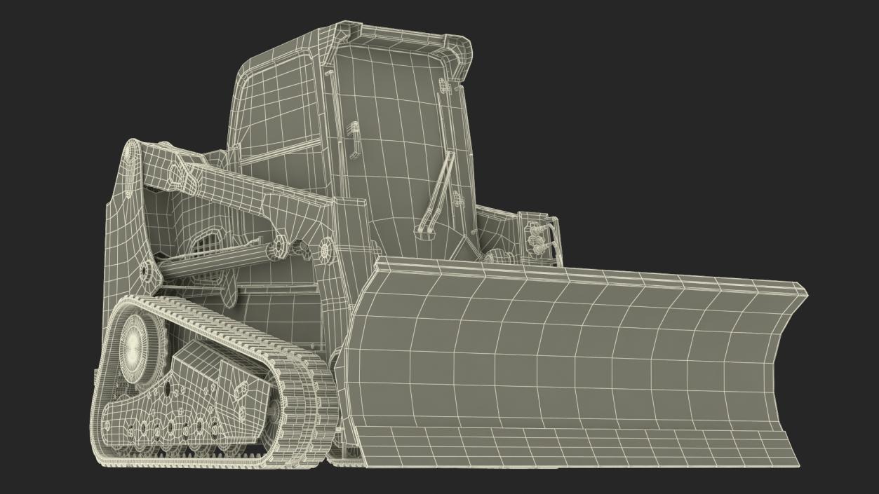 Tracked Skid Steer Bobcat With Dozer Blade 3D