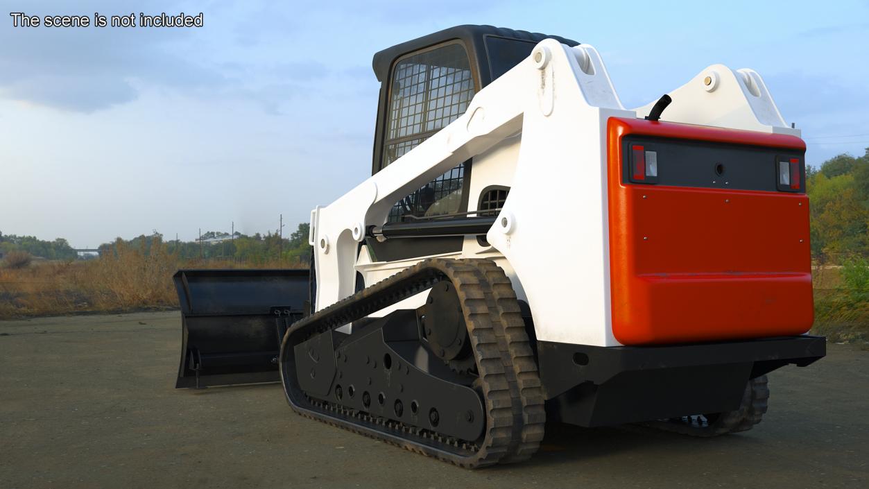 Tracked Skid Steer Bobcat With Dozer Blade 3D