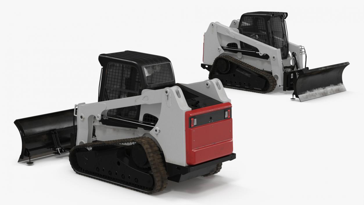 Tracked Skid Steer Bobcat With Dozer Blade 3D