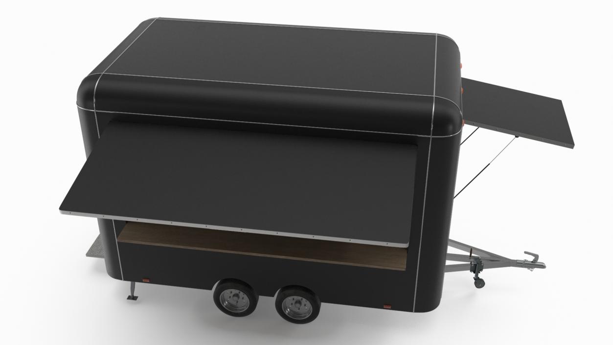 Food Trailer Black Empty 3D model