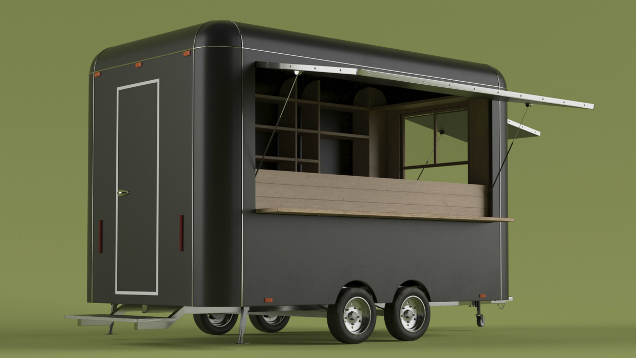 Food Trailer Black Empty 3D model