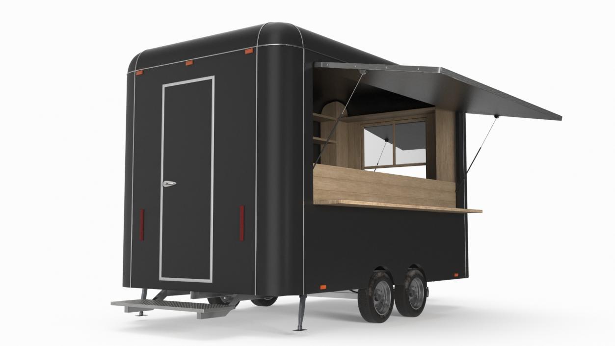 Food Trailer Black Empty 3D model