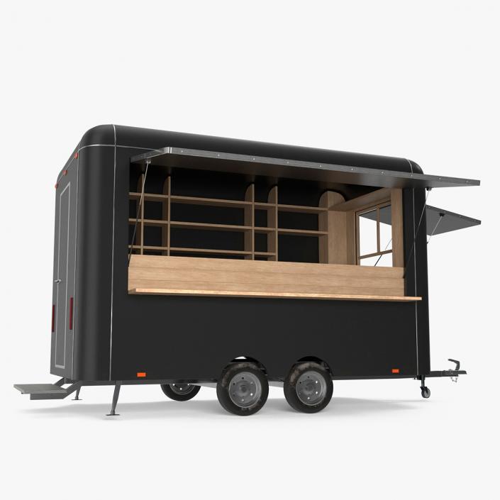 Food Trailer Black Empty 3D model