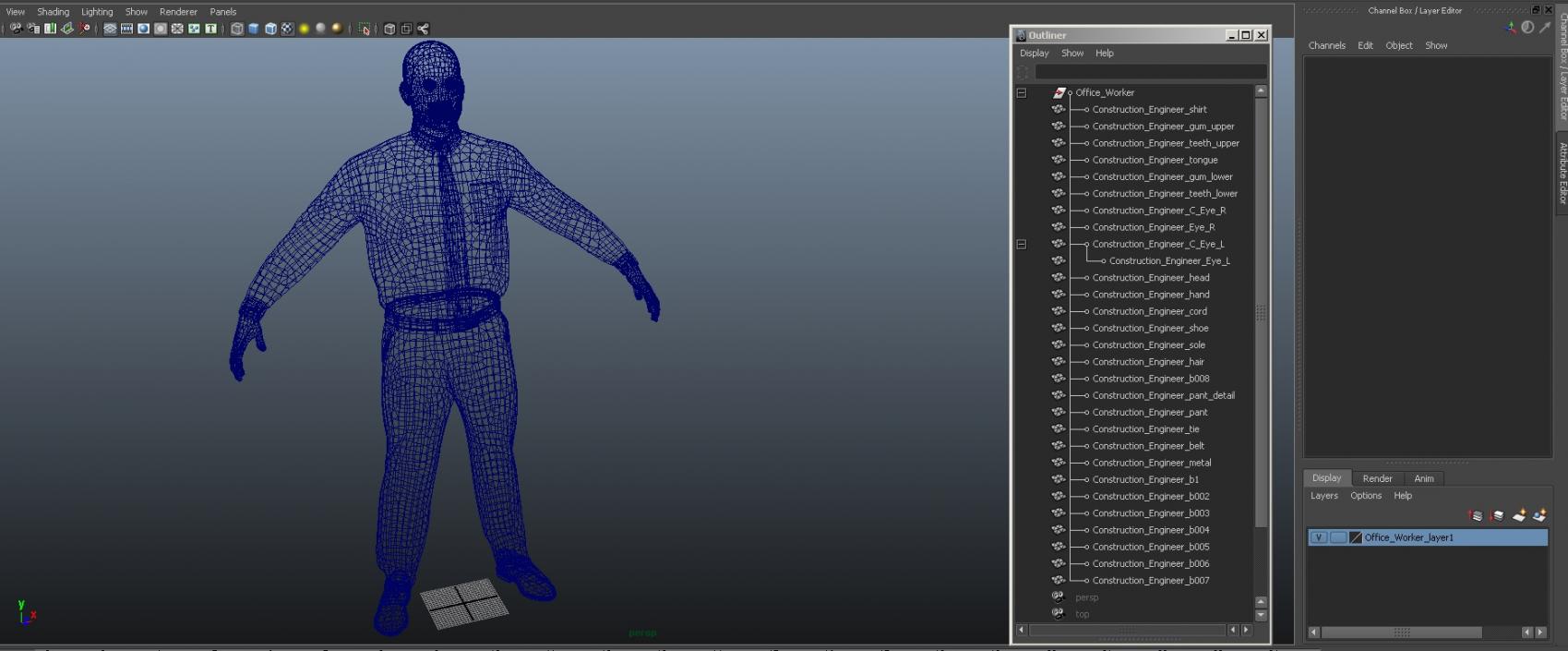 3D Office Worker model