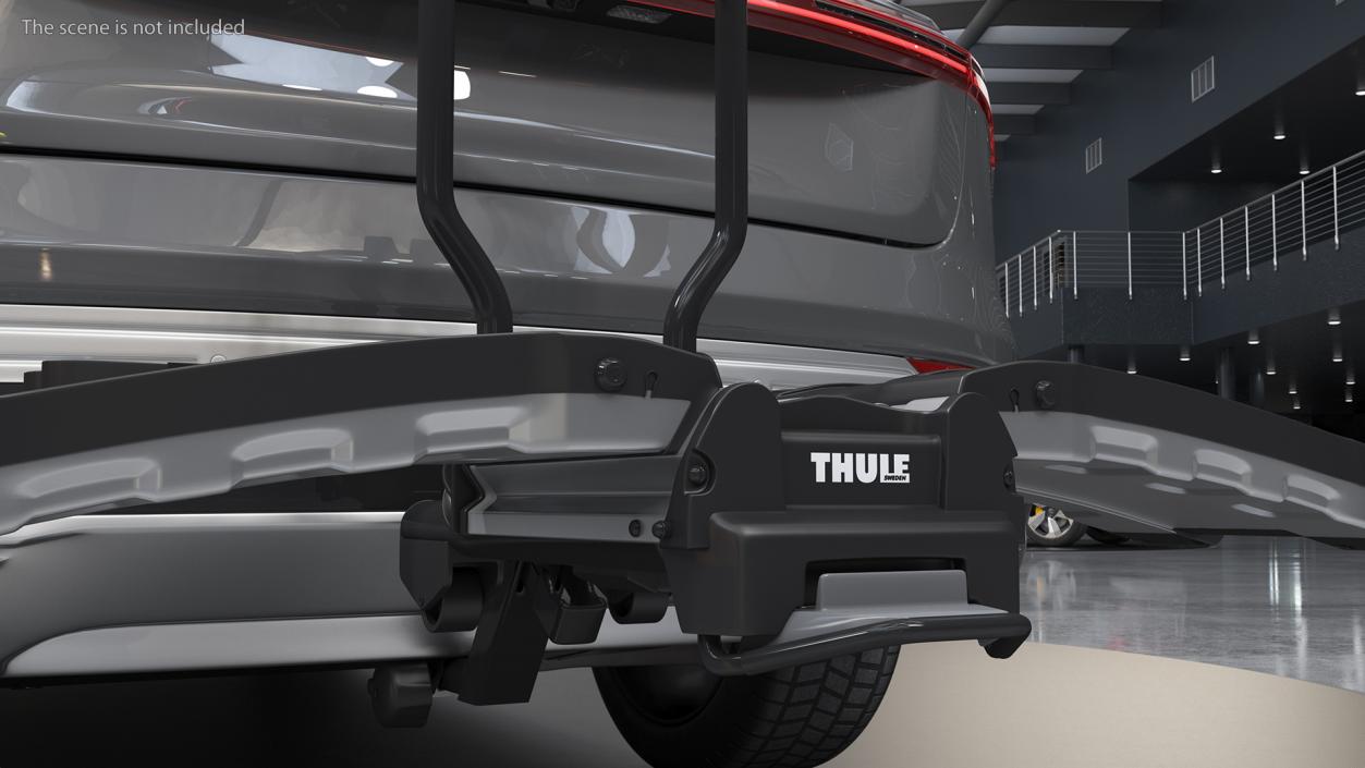 3D Thule EasyFold XT2 Bike Racks Rigged