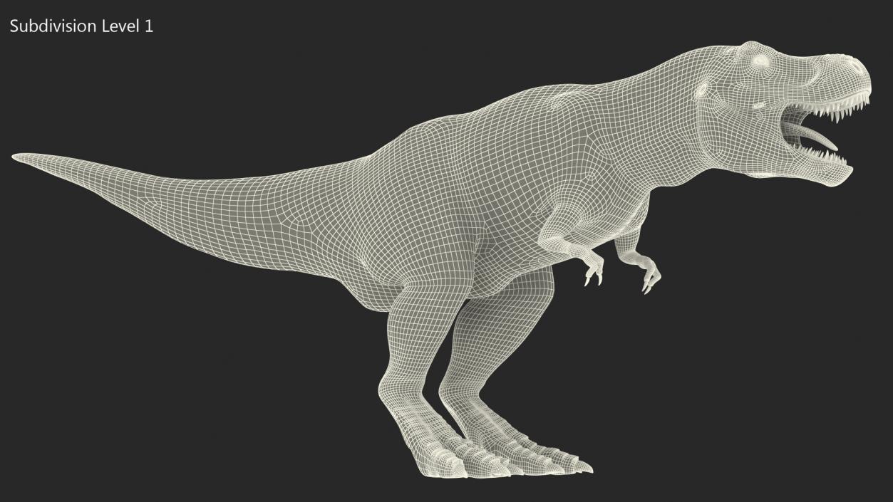 3D model Tyrannosaurus Rex Skeleton Fossil with Skin Rigged