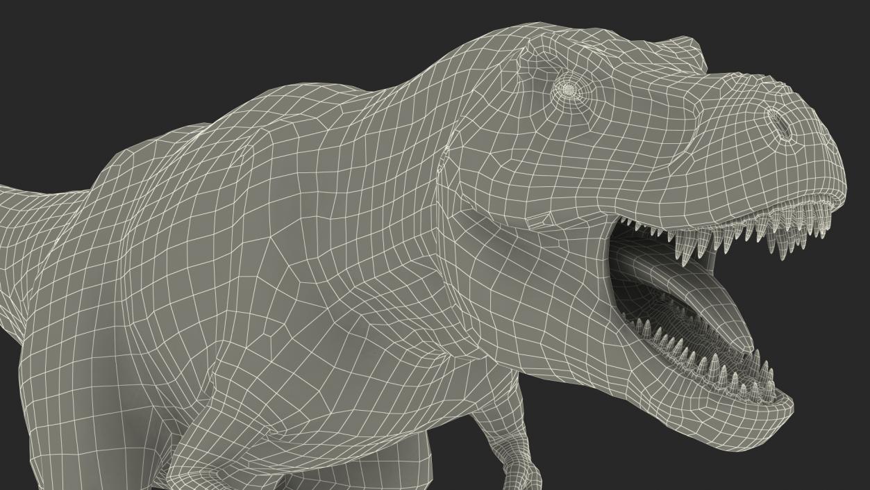 3D model Tyrannosaurus Rex Skeleton Fossil with Skin Rigged