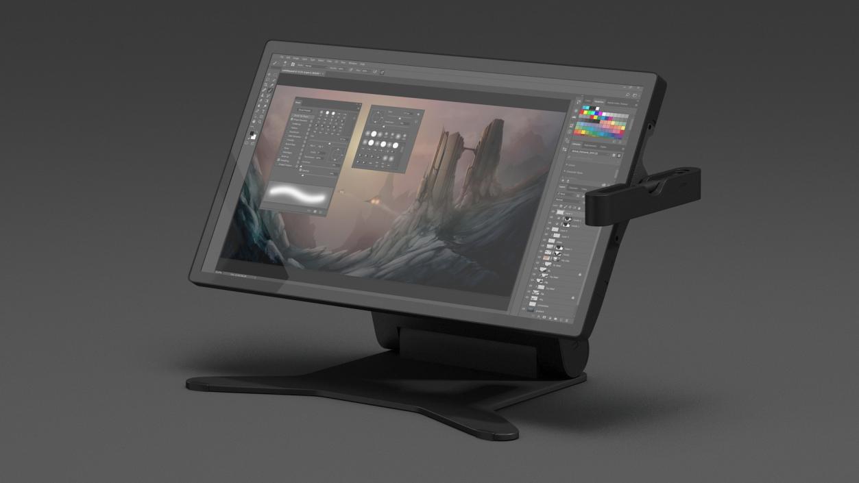 3D model Wacom Cintiq Pro 27 with 2D Program