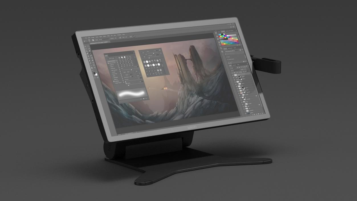 3D model Wacom Cintiq Pro 27 with 2D Program