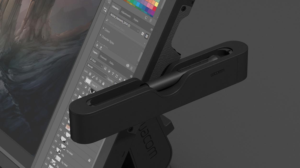 3D model Wacom Cintiq Pro 27 with 2D Program