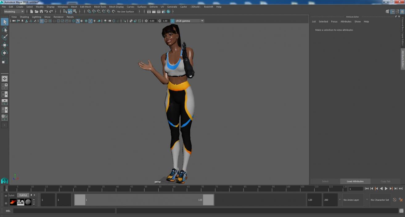 3D model Woman Wearing Modular Prosthetic Limb Talking Pose