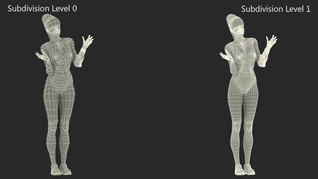 3D model Woman Wearing Modular Prosthetic Limb Talking Pose