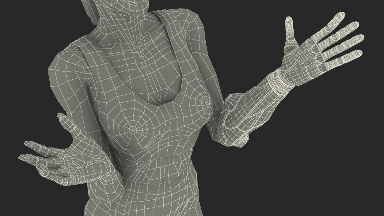 3D model Woman Wearing Modular Prosthetic Limb Talking Pose