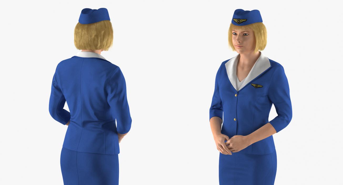 Airline Pilot and Stewardess Collection 3D model