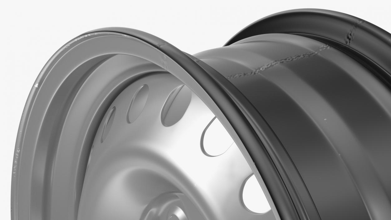 Steel Car Rim Metallic 3D