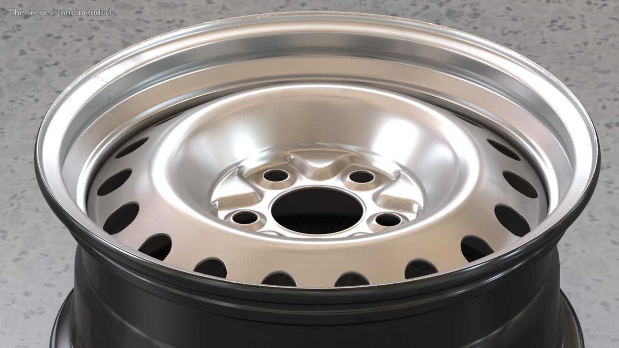 Steel Car Rim Metallic 3D