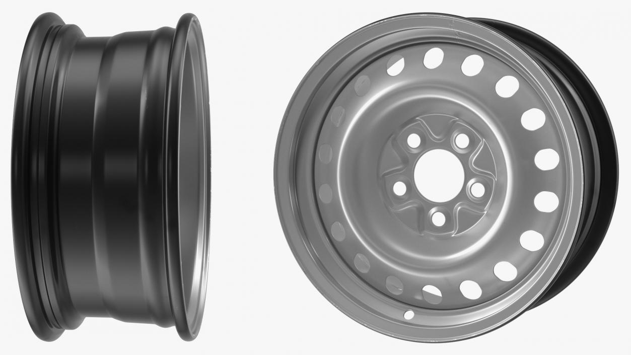 Steel Car Rim Metallic 3D