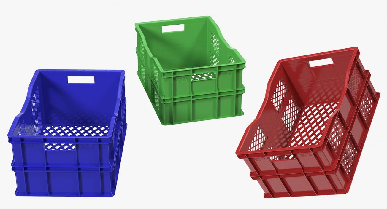 3D Market Service Cart with Crates